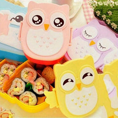 Plastic Owl Pattern Lunch Box Leakproof Bento Box For Teenagers And Workers