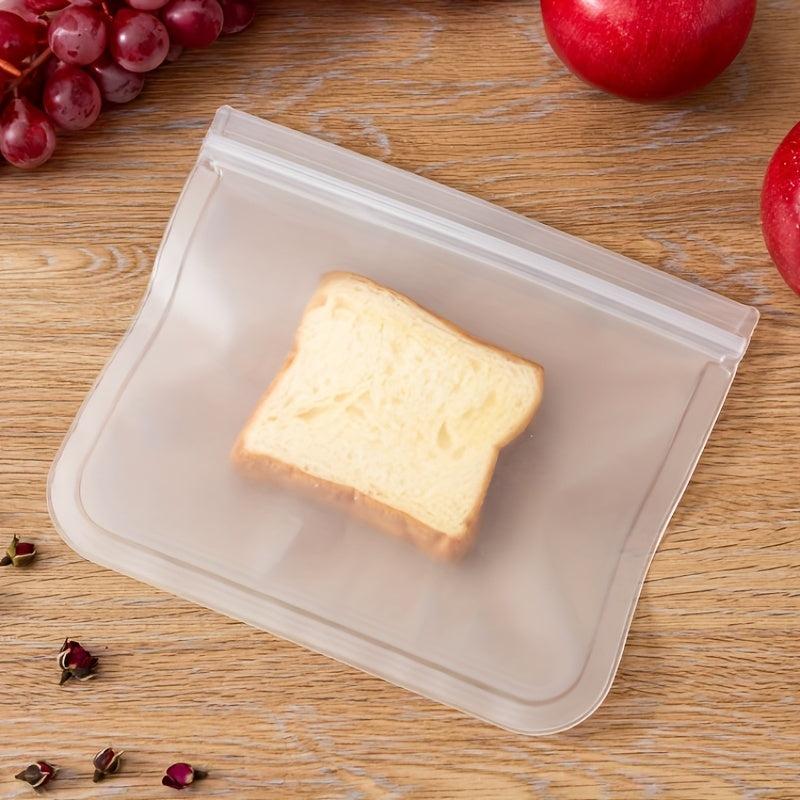 2pcs PEVA Reusable Food Storage Bags Stand Up Ziplock Bags Leakproof Freezer BPA
