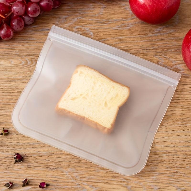 2pcs PEVA Reusable Food Storage Bags Stand Up Ziplock Bags Leakproof Freezer BPA