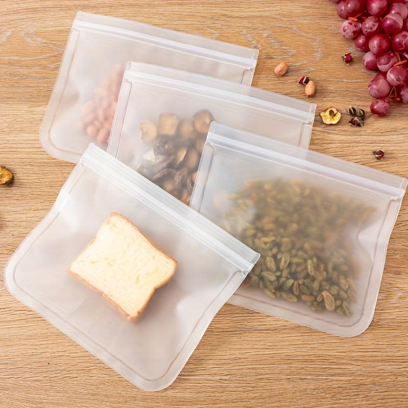 2pcs PEVA Reusable Food Storage Bags Stand Up Ziplock Bags Leakproof Freezer BPA