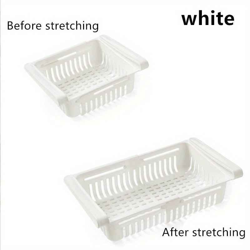 Retractable Storage Basket for Refrigerator Drainable Washable
