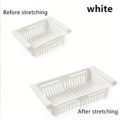 Retractable Storage Basket for Refrigerator Drainable Washable