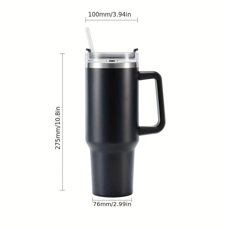 Leopard Print Tumbler 40oz Stainless Steel Thermal Bottle with Lid & Straw