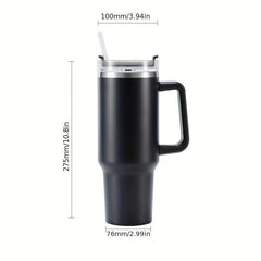 Leopard Print Tumbler 40oz Stainless Steel Thermal Bottle with Lid & Straw