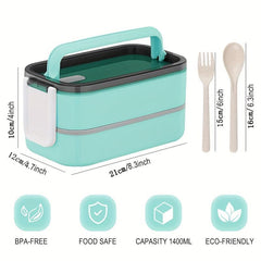 Large Bento Box Japanese Style Lunch Box Kit With Bag & Utensils