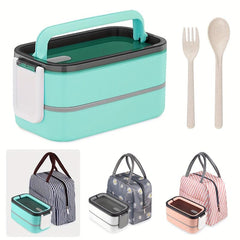 Large Bento Box Japanese Style Lunch Box Kit With Bag & Utensils