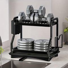 Foldable Kitchen Dish Storage & Draining Rack Large Capacity Tableware Shelf