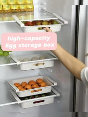 12 Grid Drawer Type Refrigerator Egg Storage Box Leak Proof Plastic Reusable Box