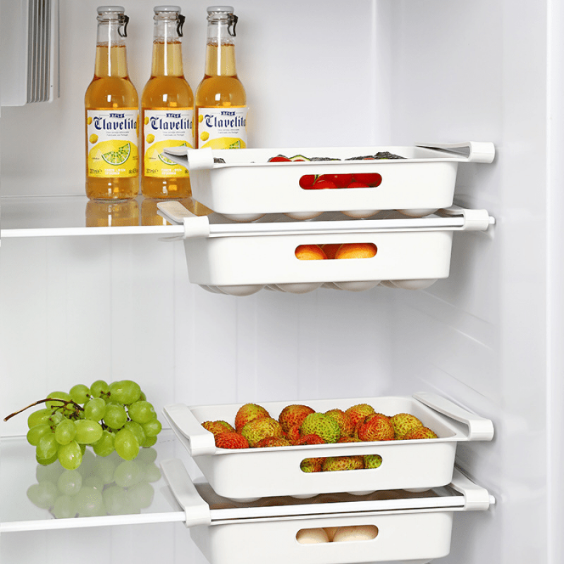 12 Grid Drawer Type Refrigerator Egg Storage Box Leak Proof Plastic Reusable Box