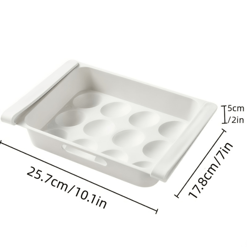 12 Grid Drawer Type Refrigerator Egg Storage Box Leak Proof Plastic Reusable Box
