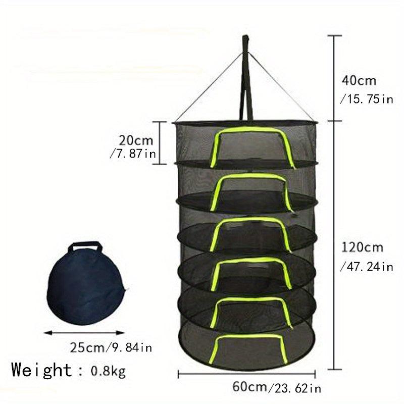 8-Layer Folding Round Drying Rack for Kitchen Storage