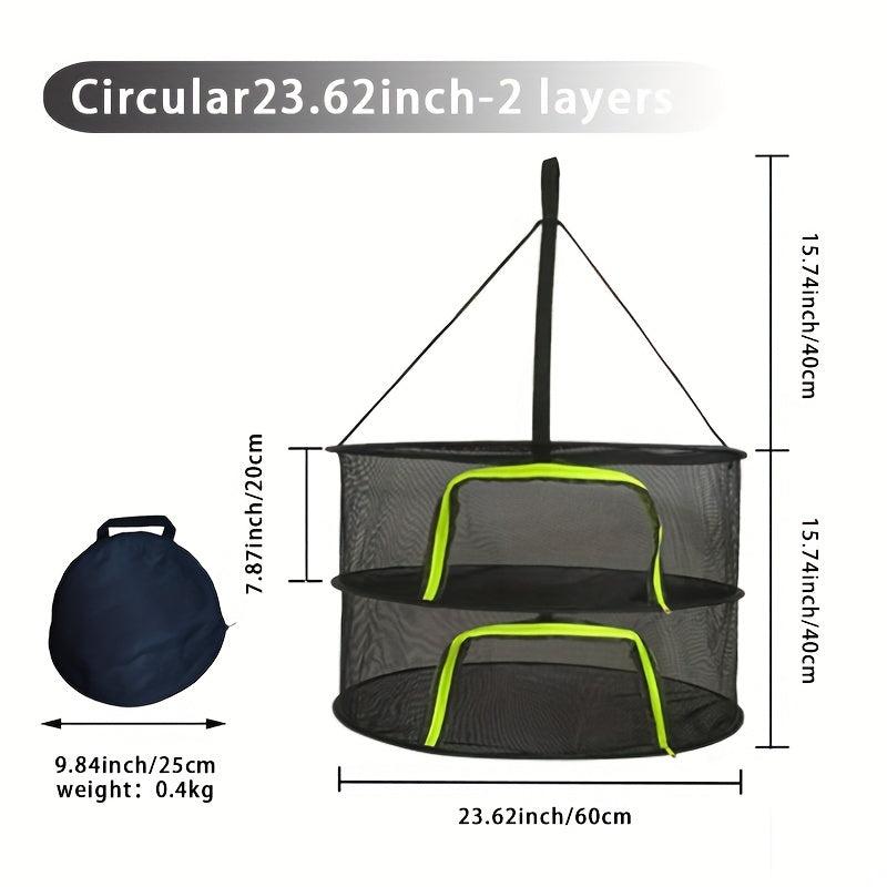 8-Layer Folding Round Drying Rack for Kitchen Storage