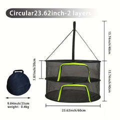 8-Layer Folding Round Drying Rack for Kitchen Storage