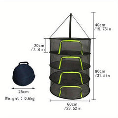 8-Layer Folding Round Drying Rack for Kitchen Storage