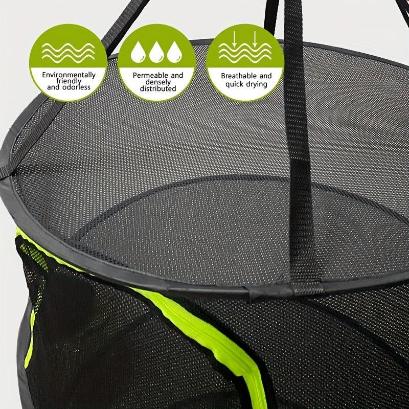 8-Layer Folding Round Drying Rack for Kitchen Storage
