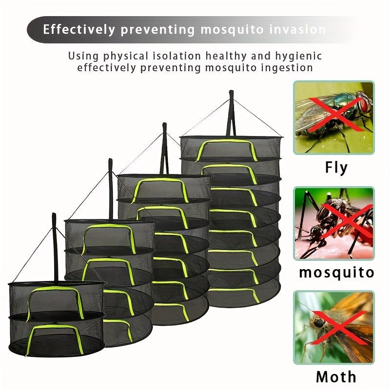 8-Layer Folding Round Drying Rack for Kitchen Storage