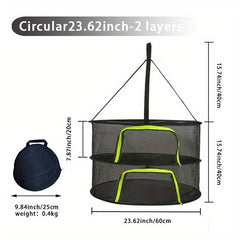 8-Layer Folding Round Drying Rack for Kitchen Storage
