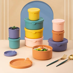 Silicone Leak-proof Bento Box 7oz Round Lunch Container