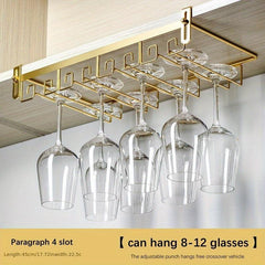 Wine Glass Holder Under Shelf Metal Goblet Upside Down Rack Hanging Stemware
