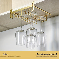 Wine Glass Holder Under Shelf Metal Goblet Upside Down Rack Hanging Stemware