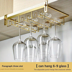 Wine Glass Holder Under Shelf Metal Goblet Upside Down Rack Hanging Stemware