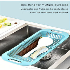 Extendable Dish Drainer Sink with Washing Baskets & Strainer - Kitchen Organizer
