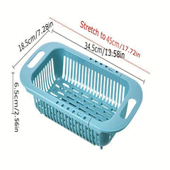 Extendable Dish Drainer Sink with Washing Baskets & Strainer - Kitchen Organizer