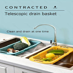 Extendable Dish Drainer Sink with Washing Baskets & Strainer - Kitchen Organizer