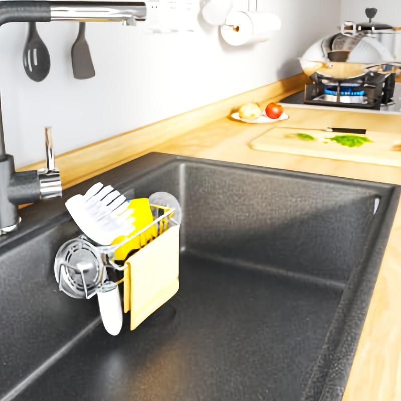 Sink Storage Rack Double Ear Holder with Ring and Rod Sink Basket