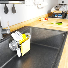 Sink Storage Rack Double Ear Holder with Ring and Rod Sink Basket