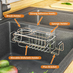 Sink Storage Rack Double Ear Holder with Ring and Rod Sink Basket