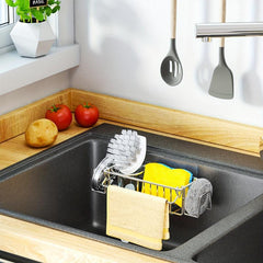 Sink Storage Rack Double Ear Holder with Ring and Rod Sink Basket
