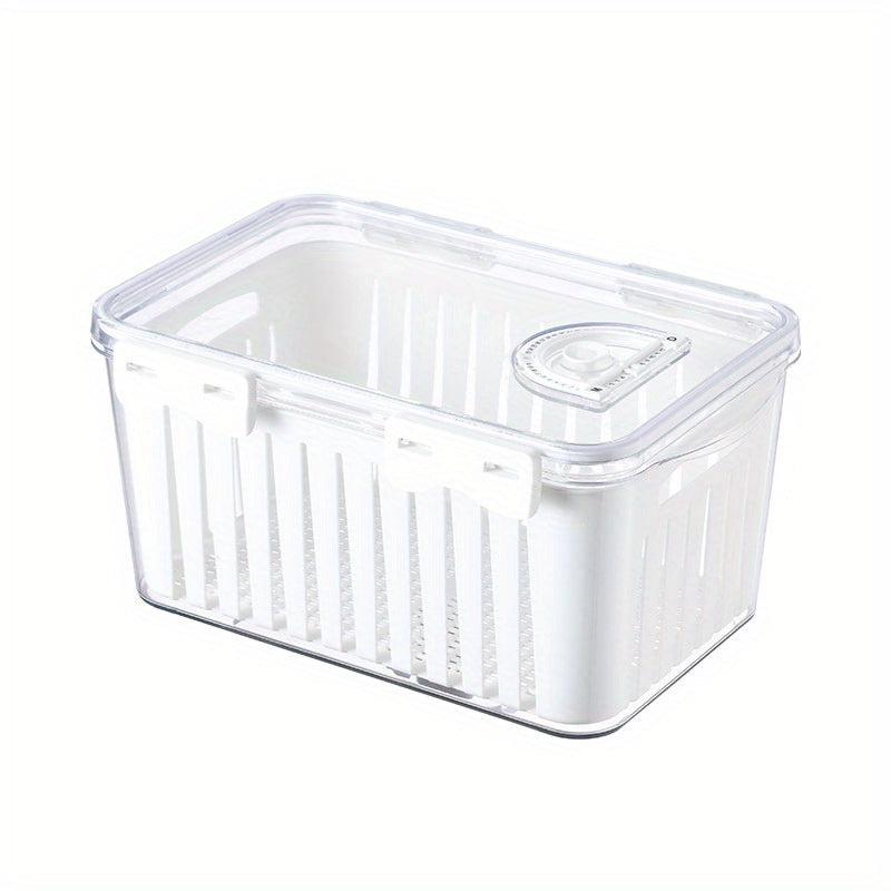 3PCS Thickened PET Drain Basket Food Fresh keeping Box Timing