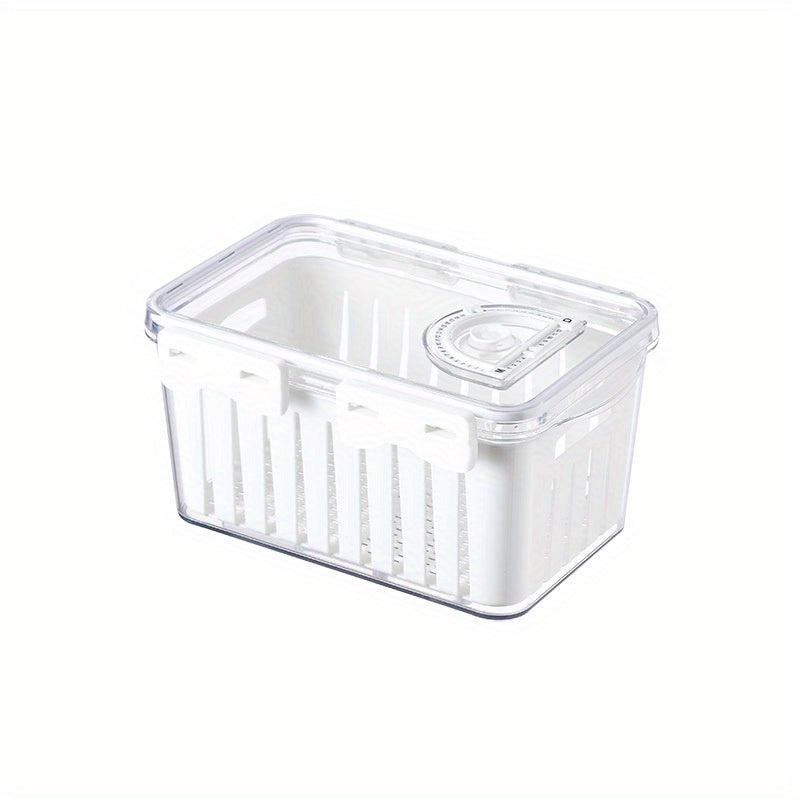 3PCS Thickened PET Drain Basket Food Fresh keeping Box Timing