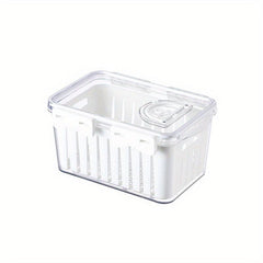 3PCS Thickened PET Drain Basket Food Fresh keeping Box Timing