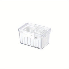 3PCS Thickened PET Drain Basket Food Fresh keeping Box Timing