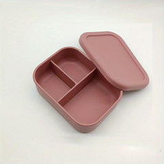 Silicone Insulated Lunch Box With Lid For Office Workers Rectangle Divided