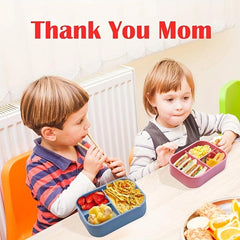 Silicone Insulated Lunch Box With Lid For Office Workers Rectangle Divided