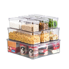 10pcs Stackable Refrigerator Storage Containers with Lids for Fruits Vegetabl
