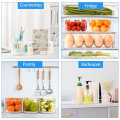 10pcs Stackable Refrigerator Storage Containers with Lids for Fruits Vegetabl