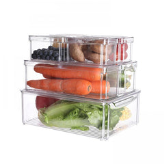 10pcs Stackable Refrigerator Storage Containers with Lids for Fruits Vegetabl