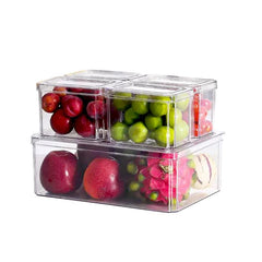 10pcs Stackable Refrigerator Storage Containers with Lids for Fruits Vegetabl