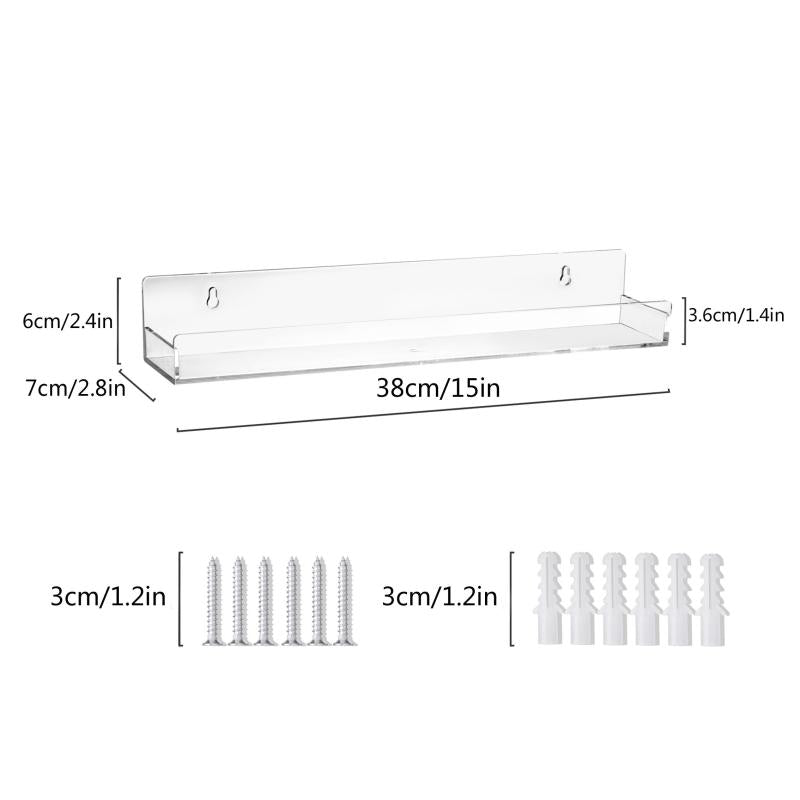 Wall Mounted Spice Rack Acrylic Spice Shelf Organizer Clear Display Rack