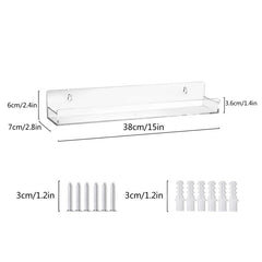 Wall Mounted Spice Rack Acrylic Spice Shelf Organizer Clear Display Rack