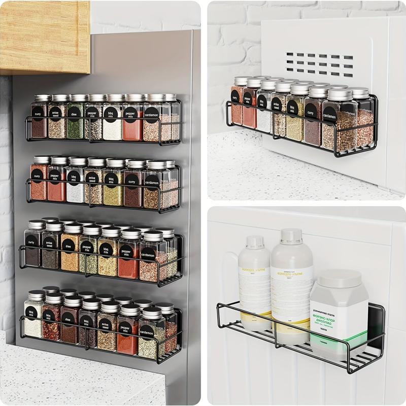 Magnetic Spice Rack Organizer for Refrigerator Metal Seasoning Rack