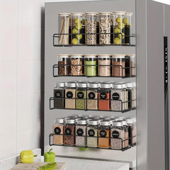 Magnetic Spice Rack Organizer for Refrigerator Metal Seasoning Rack