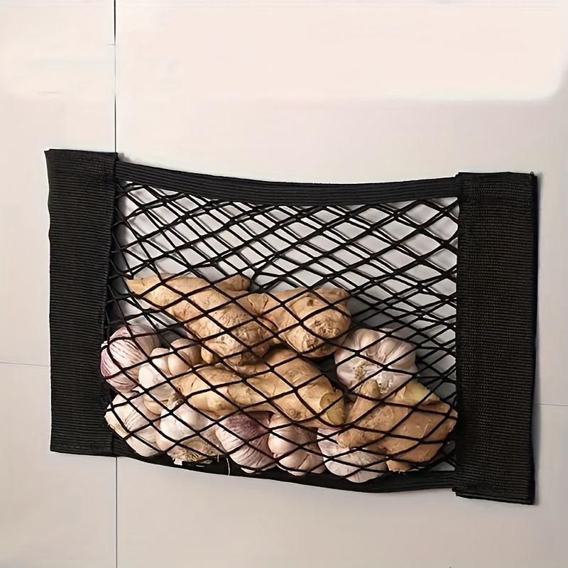 Mesh Plastic Bag Holder Kitchen Cabinet Door Groceries Dispenser