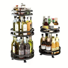 Rotatable Seasoning Bottle Rack for Kitchen Storage