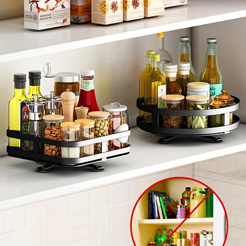 Rotatable Seasoning Bottle Rack for Kitchen Storage