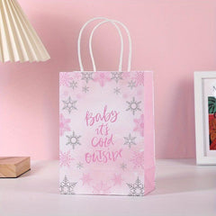 10PCS Pink Romantic Flower Gift Bag Crown Castle Dream Handbag Goodie Bag